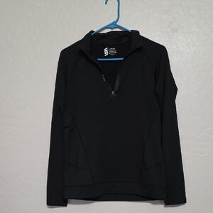 Second Skin Compression Black Long-Sleeve Half-Zip Pullover